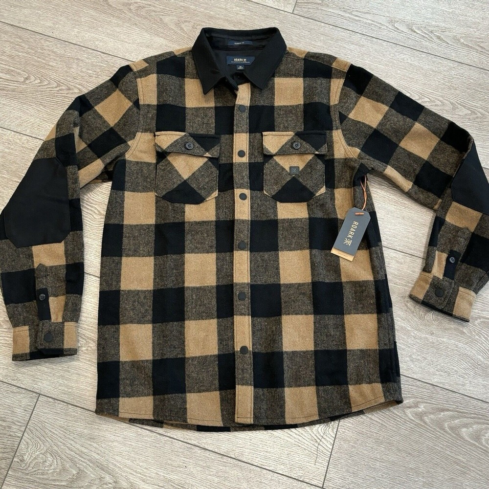Roark Nordsman Flannel Shirt Mens Medium Plaid Wool Blend Shacket Gorpcore New